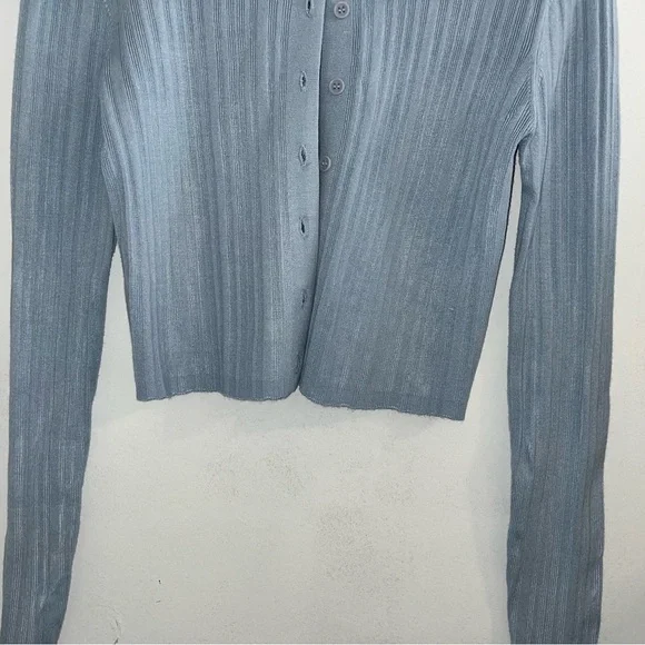 Garage Light Blue Ribbed Knit Top - Picture 3 of 11